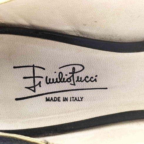 エミリオプッチ EMILIO PUCCI イタリア製 レザーオープントゥヒール レディース 36