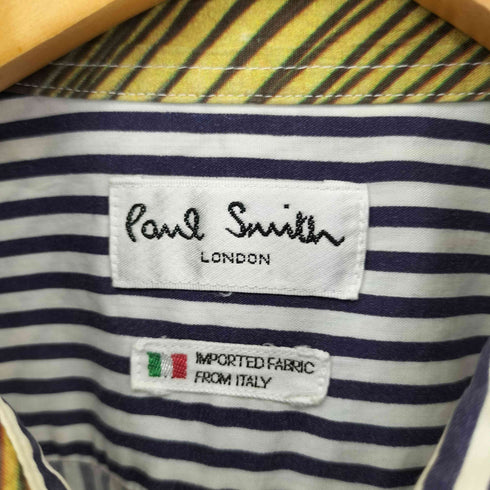 ポールスミスロンドン Paul Smith LONDON コットン フォトプリント ストライプ L/S シャツ メンズ