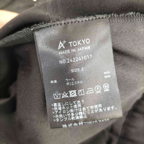 エープラストウキョウ A+TOKYO チェック柄 ウールワイドカーゴパンツ メンズ JPN:2