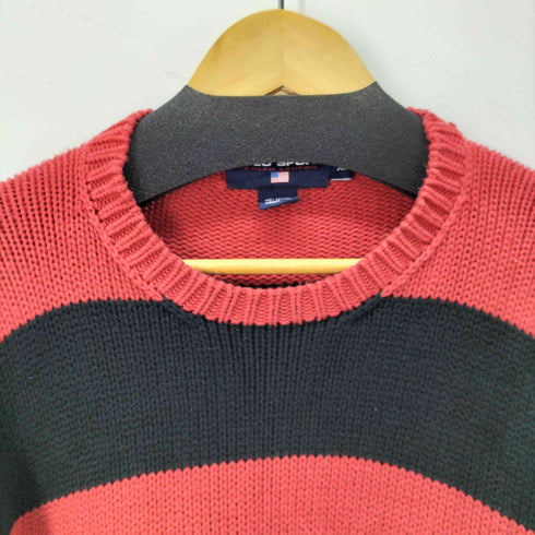 ポロスポーツラルフローレン POLO SPORT RALPH LAUREN スモールポニー刺繍 クルーネックボーダーコットンニット メンズ import:XL