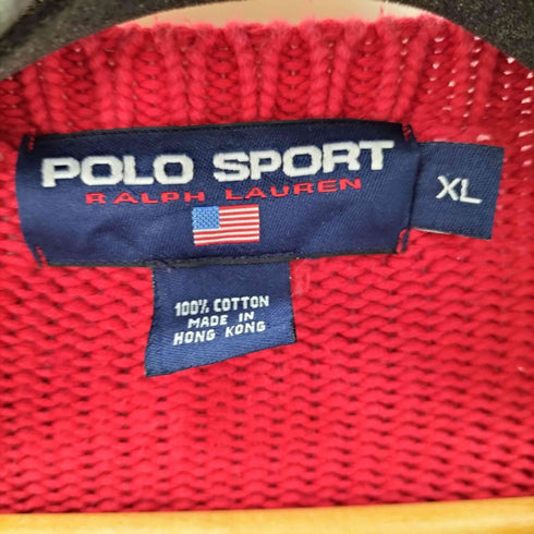 ポロスポーツラルフローレン POLO SPORT RALPH LAUREN スモールポニー刺繍 クルーネックボーダーコットンニット メンズ import:XL