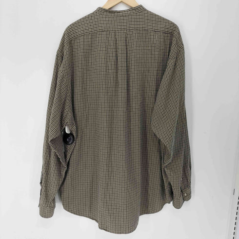 ポロバイラルフローレン Polo by RALPH LAUREN 90S 北マリアナ諸島製 POST BOY バンドカラー ギンガムチェック L/S シャツ メンズ import:XXL