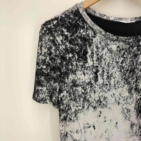 ザラ ZARA Over Painted Rib Knit Dress オーバー ペンキ加工 リブニット S/S ワンピース レディース import:M