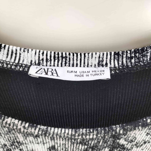 ザラ ZARA Over Painted Rib Knit Dress オーバー ペンキ加工 リブニット S/S ワンピース レディース import:M