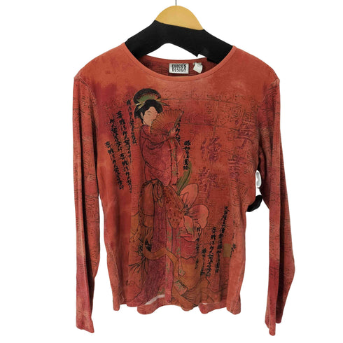 チコズデザイン CHICOS DESIGN ビジューデザイン和柄 L/S Tシャツ メンズ JPN:1