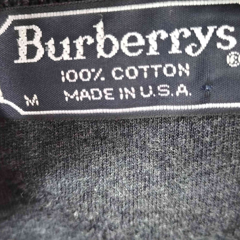 バーバリーズ BURBERRYS 90S MADE IN USA ワンポイントロゴ刺繍 総柄 L/S ポロシャツ メンズ import:M