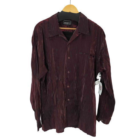 PRONTI レーヨン混 ゼブラ柄 L/S オープンカラーシャツ メンズ import:XL