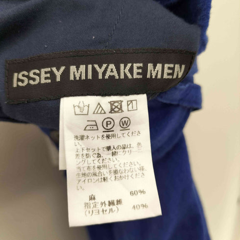 イッセイミヤケメン ISSEY MIYAKE MEN 17SS 黒タグ リネン混 麻 裏ゴムウエスト テーパード ワイドスラックス パンツ メンズ JPN:3