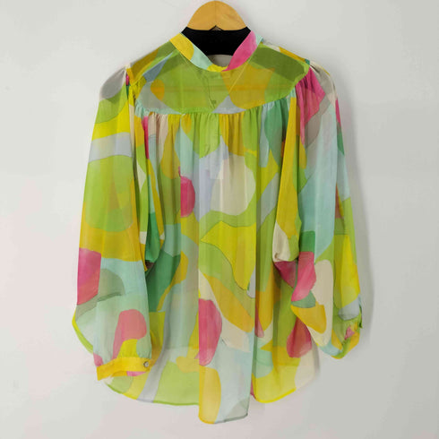 ザラ ZARA マルチカラー シアーシャツ レディース import:XS