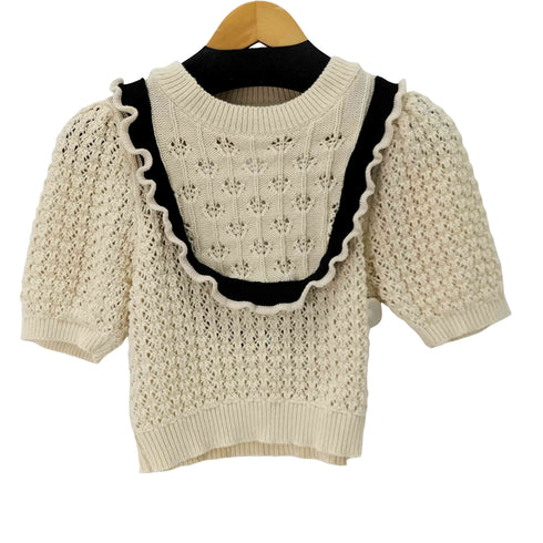ザラ ZARA S/S クロシェ編みニットトップス レディース import:S