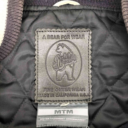 ゴールデンベアー Golden bear USA製 ワッペン 裏地キルティング 袖レザー スタジャン メンズ JPN:L