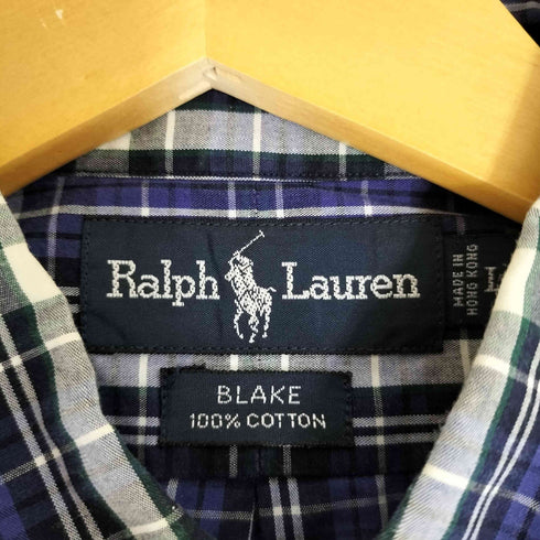 ラルフローレン RALPH LAUREN BLAKE ポニー刺繍 チェック ボタンダウンシャツ メンズ import:L