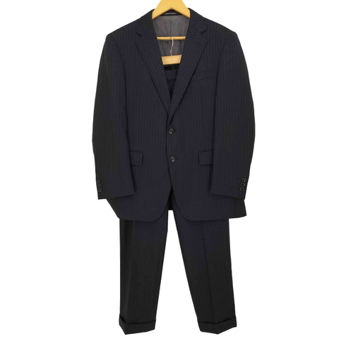ベルモーレ BELLUMORE ROYAL WOOL ストライプ 2B シングル ジャケット & 2タック テーパード スラックス セットアップ メンズ AB6