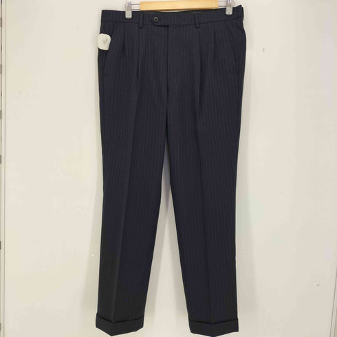ベルモーレ BELLUMORE ROYAL WOOL ストライプ 2B シングル ジャケット & 2タック テーパード スラックス セットアップ メンズ AB6