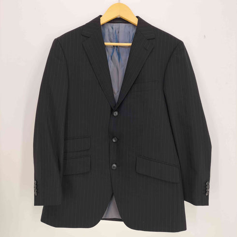 GINZA global style / 銀座グローバルスタイル ストライプ 3B シングル ジャケット & 1タック スラックス セットアップ メンズ