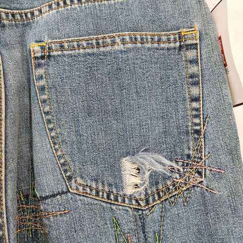 ヒステリックグラマー HYSTERIC GLAMOUR 00S Y2K カラーステッチデザインデニムパンツ レディース FREE