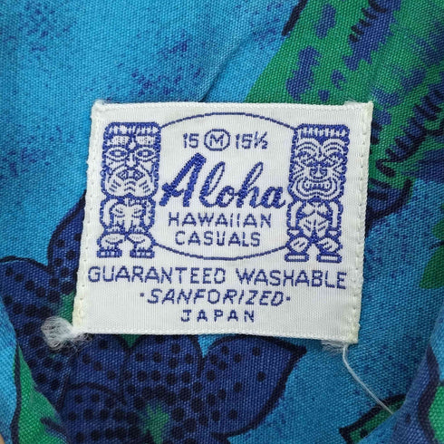 ALOHA HAWAIIAN CASUALS 70S MADE IN JAPAN コットンアロハシャツ メンズ 15-15 1/2