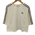 アディダスオリジナルス adidas Originals BOXY TEE 総柄サイドライン ロゴ ワッペン クロップド Tシャツ レディース JPN:S