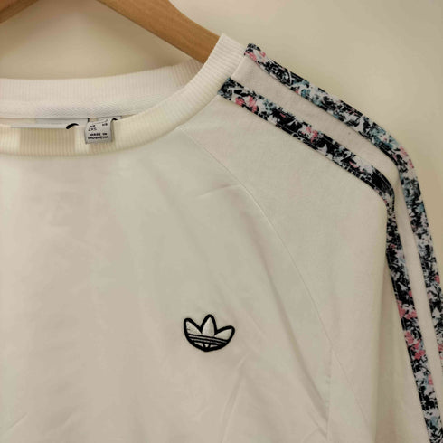 アディダスオリジナルス adidas Originals BOXY TEE 総柄サイドライン ロゴ ワッペン クロップド Tシャツ レディース JPN:S