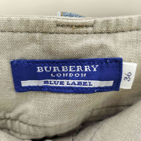 バーバリーブルーレーベル BURBERRY BLUE LABEL チェック スカーフ ベルト ロゴ 刺繍 ミニスカート Y2K レディース EUR:36
