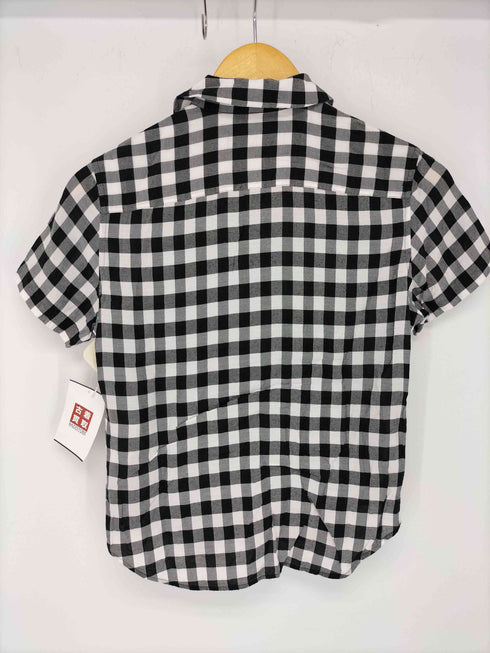 トリココムデギャルソン tricot COMME des GARCONS ラウンドカラー チェック柄半袖シャツ レディース S