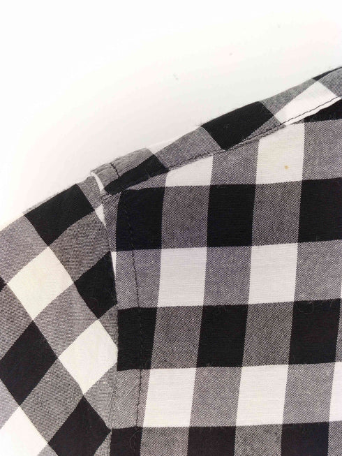 トリココムデギャルソン tricot COMME des GARCONS ラウンドカラー チェック柄半袖シャツ レディース S