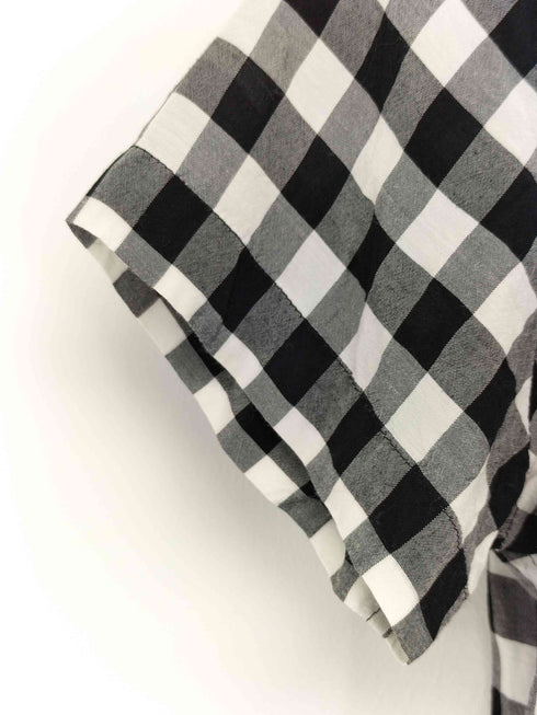 トリココムデギャルソン tricot COMME des GARCONS ラウンドカラー チェック柄半袖シャツ レディース S