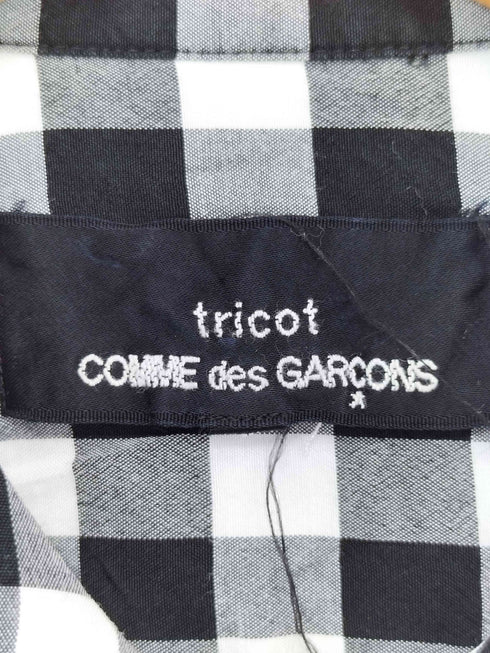 トリココムデギャルソン tricot COMME des GARCONS ラウンドカラー チェック柄半袖シャツ レディース S