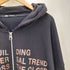 ザラ ZARA ウォッシュ加工 テキストプリント ZIP フーディ メンズ import:XL