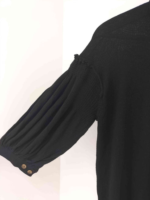 トリココムデギャルソン tricot COMME des GARCONS ギャザースリーブ ニットポロシャツ レディース