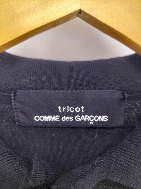 トリココムデギャルソン tricot COMME des GARCONS ギャザースリーブ ニットポロシャツ レディース