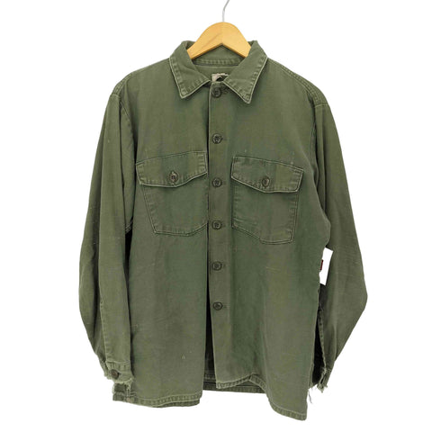 ユーエスアーミー U.S. ARMY 70s コットン サテン ユーティリティ シャツ メンズ 16 1/2