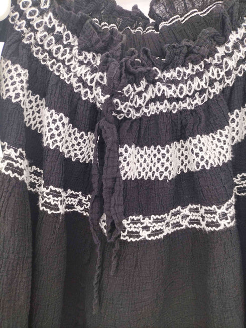 ミー イッセイミヤケ me ISSEY MIYAKE シワ加工 刺繍 エンブロイダリースカート レディース