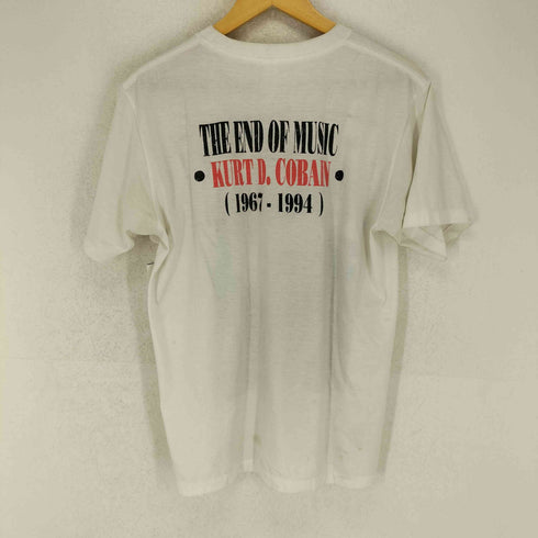 THE END OF MUSIC 袖裾シングル 両面プリントクルーネックアーティストTシャツ メンズ