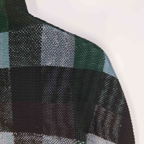 イッセイミヤケミー ISSEY MIYAKE me ボトルネック プリーツ チェック ロングスリーブTシャツ カットソー レディース