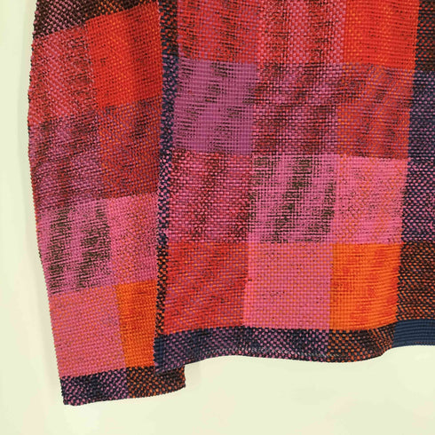 イッセイミヤケミー ISSEY MIYAKE me ボトルネック プリーツ チェック ロングスリーブTシャツ カットソー レディース