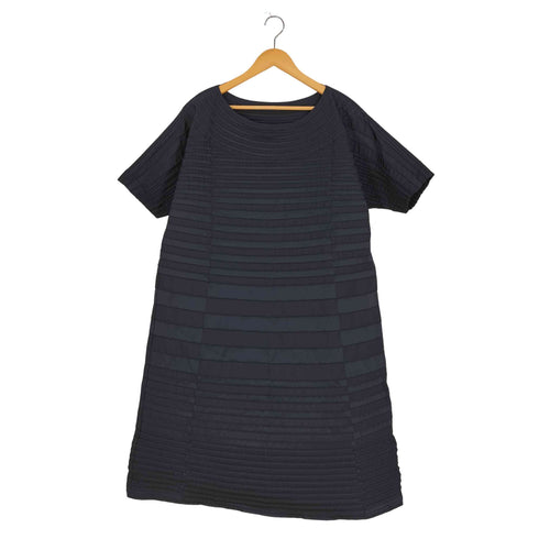 イッセイミヤケ ISSEY MIYAKE マルチプリーツ ボーダー ボートネック ワンピース レディース JPN:2