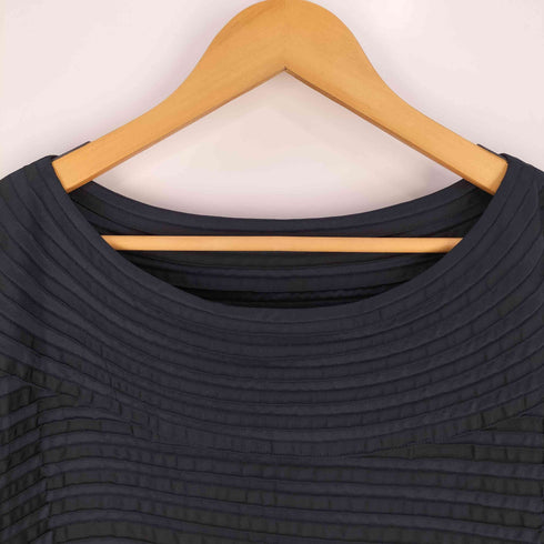イッセイミヤケ ISSEY MIYAKE マルチプリーツ ボーダー ボートネック ワンピース レディース JPN:2