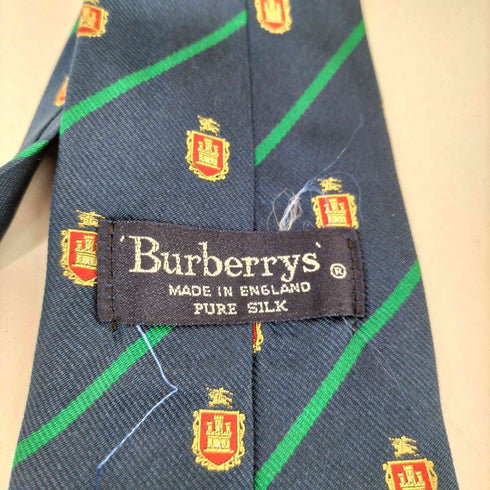 バーバリーズ BURBERRYS イングランド製 ロゴストライプ シルクネクタイ メンズ