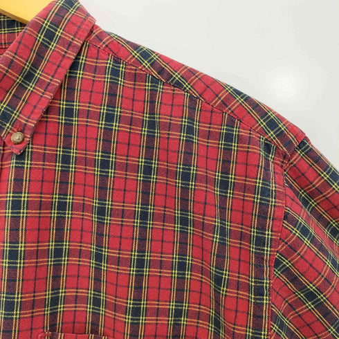 エディーバウアー Eddie Bauer 白タグ チェック ボタンダウンシャツ メンズ