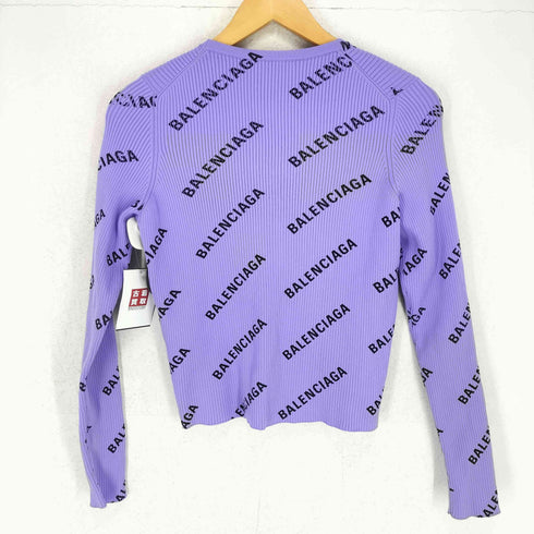 バレンシアガ BALENCIAGA 19SS オールオーバーロゴ リブカーディガン レディース M