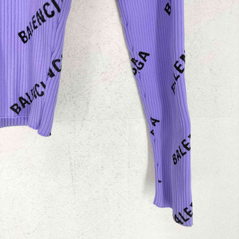 バレンシアガ BALENCIAGA 19SS オールオーバーロゴ リブカーディガン レディース M