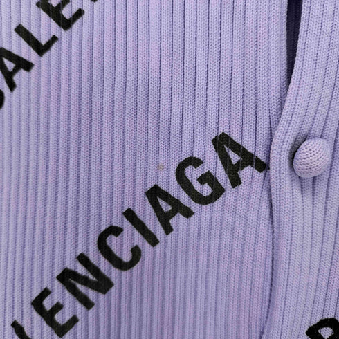 バレンシアガ BALENCIAGA 19SS オールオーバーロゴ リブカーディガン レディース M
