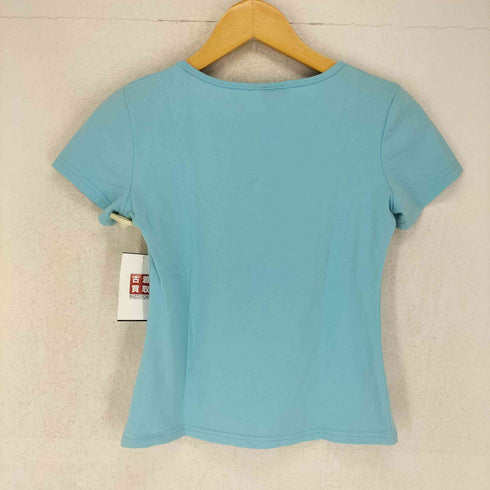 ディーアンドジードルチェアンドガッバーナ D&G DOLCE&GABBANA 90-00s I LOVE BOTULINUM スパンコールデザインボートネック 半袖Tシャツ カットソー Y2K レディース JPN:M