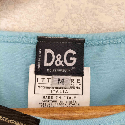 ディーアンドジードルチェアンドガッバーナ D&G DOLCE&GABBANA 90-00s I LOVE BOTULINUM スパンコールデザインボートネック 半袖Tシャツ カットソー Y2K レディース JPN:M