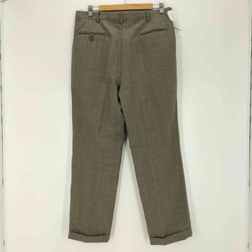 ランズエンド LANDS END USA製 ワイドタックチェックスラックスパンツ メンズ 36