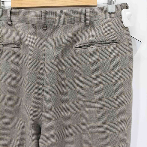 ランズエンド LANDS END USA製 ワイドタックチェックスラックスパンツ メンズ 36