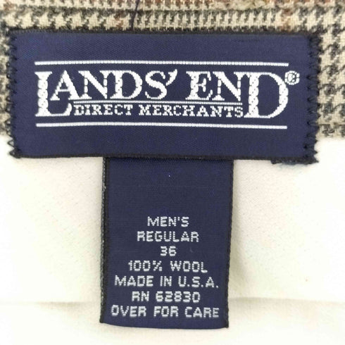 ランズエンド LANDS END USA製 ワイドタックチェックスラックスパンツ メンズ 36