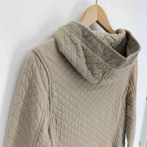 アーメン ARMEN フランス製 コットン ポリ リブ 切替 キルティング フーデット コート レディース