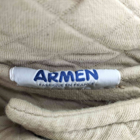 アーメン ARMEN フランス製 コットン ポリ リブ 切替 キルティング フーデット コート レディース